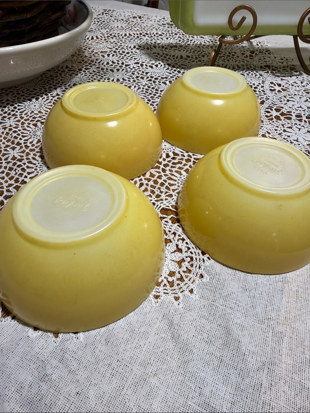Vintage fire-king yellow cereal bowl set of 4